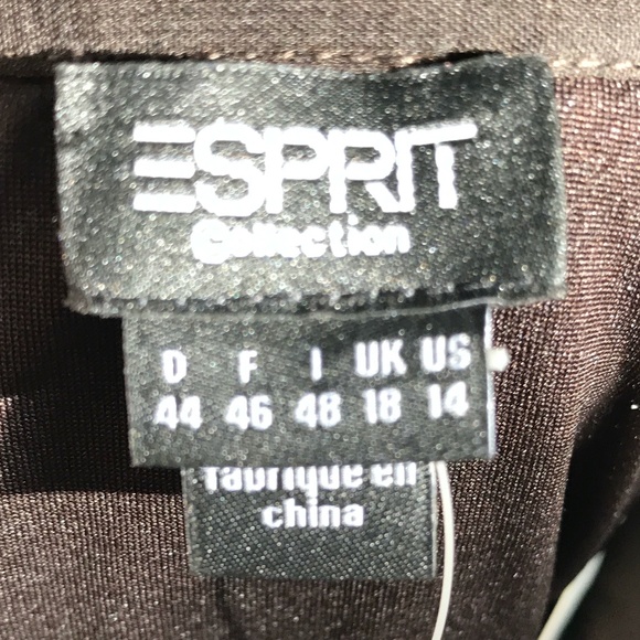 Esprit Pleated Brown on Brown Beautiful Skirt SZ14 - Picture 3 of 5